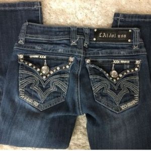 LA-Idol-USA-Capris-Jeans-Embellished-Women-Size-0